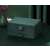 Elegant green jewelry box on a table, closed.