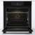 Gorenje BPS6737E14BG beépíthető sütő, fekete, nyitott ajtó, a belső tér polcokkal és tálcával