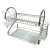 Peterhof dish drying rack, two-tiered, chrome-plated metal, with cutlery holder, for plates, bowls, cups, and utensils