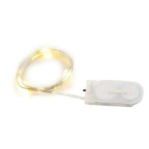 10 LED-es rézhuzal fényfüzér, melegfehér, 1 méter hosszú, elemmel működik - Nonbrand Fényfüzér