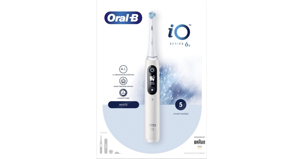 Oral-B iO6 Series Electric Toothbrush, White | Pepita.com