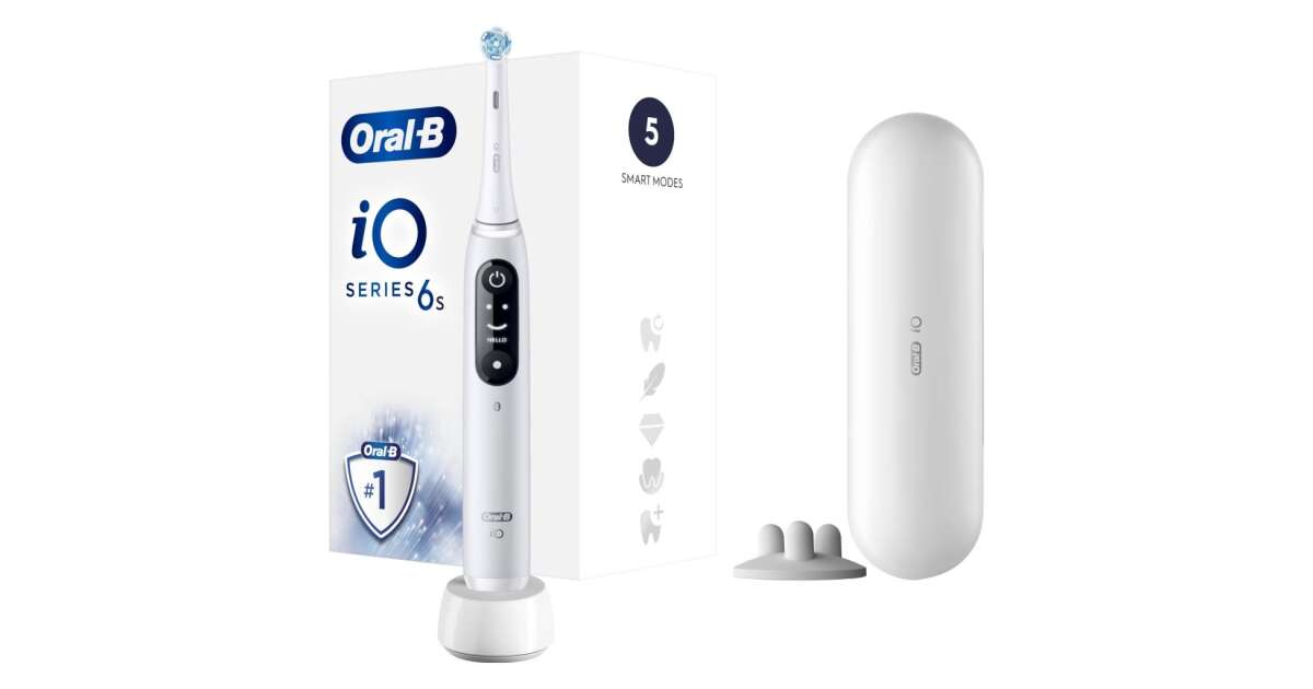Oral-B iO Series 6 5 ホワイト Oral B iO 6 Connected Coach Advanced Clean Electric Toothbrush