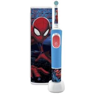 Oral-B Pro Kids 3+ elektrische Zahnbürste mit Spiderman-Design, blau und rot, mit Ladestation und Reiseetui - Schönheit & Gesundheit