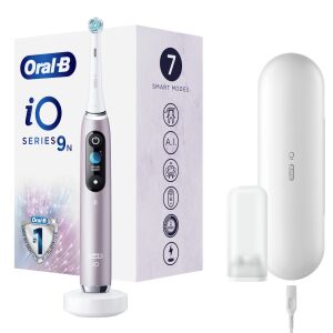 Oral-B iO9 Series 9 Rosenquarz Elektrische Zahnbürste mit Ladeetui und 7 Smart-Modi - Oral-B