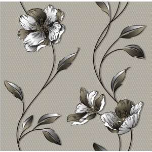 Tapet Simplex Louisa gri, imagine de aproape - Wallpaper