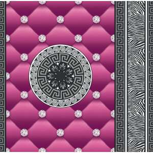 Tapet Simplex Eileen 3D lila cu model de diamant și cheie grecească - Wallpaper