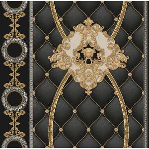 Astrea black wallpaper, gold pattern, close-up - Decoration