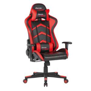 Indianapolis Gamer chair with neck and lumbar support, black and red - Gaming Chair