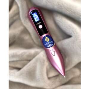 Titanium Drop Plasma Pen for Skin Treatments, pink, with digital display, power button, and needle - Facial care device