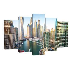Vászonkép szett 5 darabos Dubai jachtkikötő 76062295 