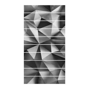 Silver 3D abstract stair sticker, modern design, easy to apply, removable, no residue, 100 cm long, 18 cm wide - Nonbrand Wall Panel & Wall Sticker