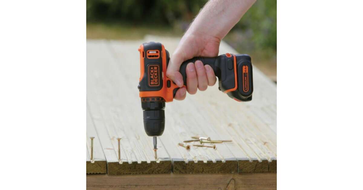 Black Decker 10 8V 1.5Ah Li Ion cordless drill driver two