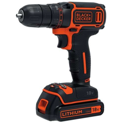 Black+Decker BDCDD186-QW 18V Aku vŕtačka a skrutkovač, 40 Nm, 1400 ot./min, 10 mm skľučovadlo, batéria, nabíjačka