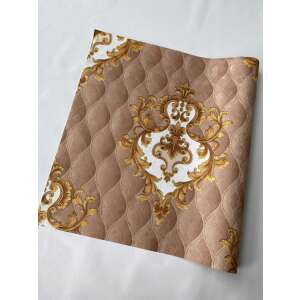 Naomi Barokk beige vinyl wallpaper roll, showing the full pattern and texture - Decoration