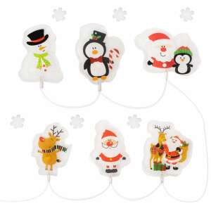 Ghirlandă luminoasă LED de Crăciun cu modele de Moș Crăciun, om de zăpadă, pinguin, ren și fulgi de nea - Nonbrand Ghirlande luminoase