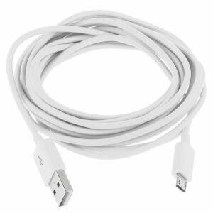 3-meter white Micro USB cable for charging and data transfer - Nonbrand USB Cable