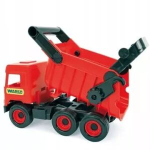 Wader Red Dömper Toy Truck Angled View - Work machine for children