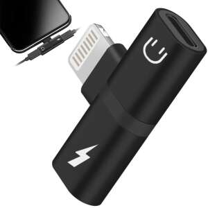 Black Lightning adapter for iPhone, charging and listening to music simultaneously - Lightning Cable