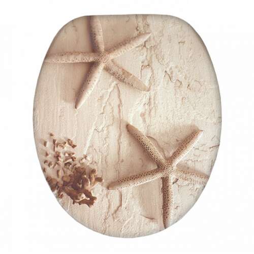 Quadrat univerzális MDF WC ülőke bézs tengeri csillag mintával
