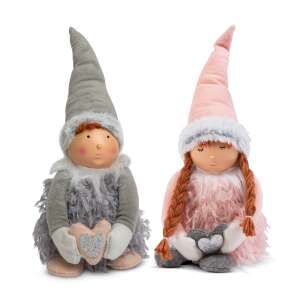 Christmas gnome boy and girl decoration, 38 cm, set of 2 - Nonbrand Christmas Decoration