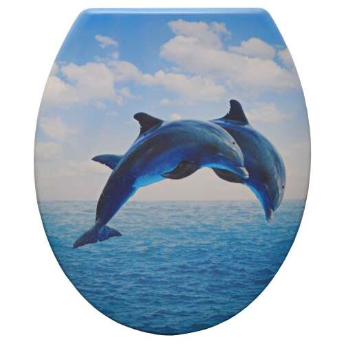 Panitalia duroplaszt WC ülőke lassan záródó fedéllel - Delfinek #kék