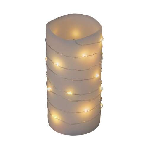 Micro LED Battery-Powered String Lights with Flat Battery Holder, Warm White