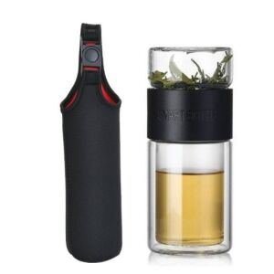 Fľaša na čaj s filtrom a puzdrom Čierna 131414616 - Nonbrand Hrnčeky