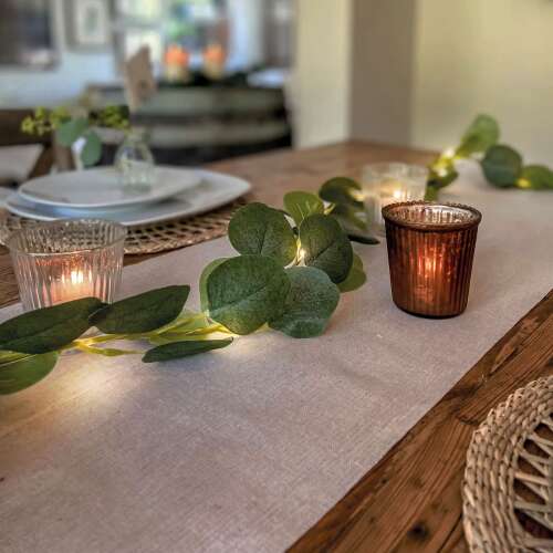 Luminițe LED cu frunze, 20 LED alb cald, 2 metri lungime, funcționare pe baterii, perfecte pentru decorarea casei tale