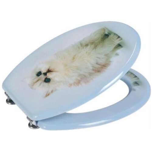 Kermix univerzális WC ülőke cica mintával, kék színben