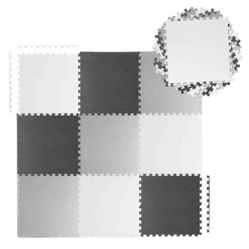 Ricokids Puzzle cu burete 180x180cm (9buc) #white-grey