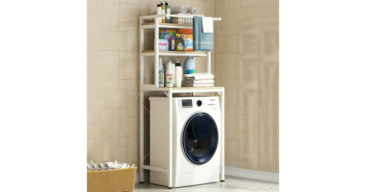 sistem de rafturi de baie din metal masiv cu 3 niveluri, cu rafturi din ...