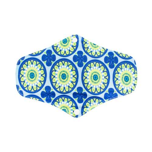 Wiederverwendbarer Slipeinlage mit geometrischem Muster in Blau und Grün, Größe M