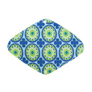 Tampon menstrual reutilizabil de dimensiune L cu model geometric albastru și verde - Frumusețe și sănătate