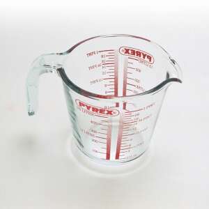Pyrex 0,5 literes üveg mérőkancsó fogantyúval, felülnézet - Pyrex