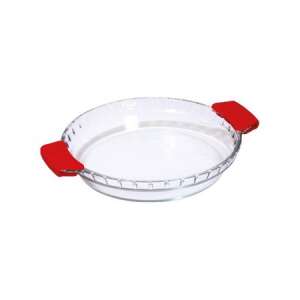 Bergner jénai heat-resistant glass pie dish with silicone handles, 1.25 L, round - Bakeware