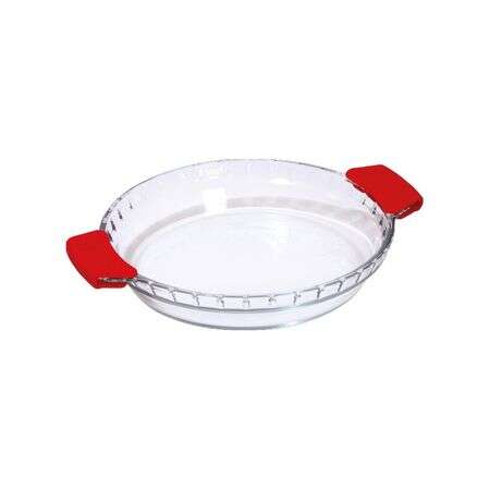 Bergner BG-2001018 jénai hőálló üvegtál, szilikon füllel, 1.25 L, kerek