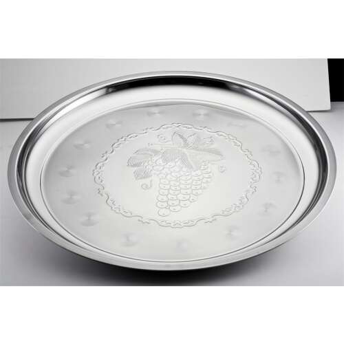 Podnos z nehrdzavejúcej ocele s dizajnom hrozna, 40 cm