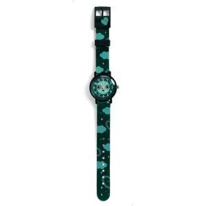 Djeco Night Owl Kids Watch with Green Cloud Pattern Strap - Fashion & Clothing