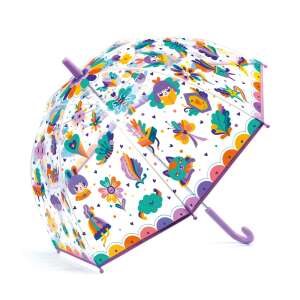 Djeco Parasol Pop Tęcza dla Dzieci, kolorowy przezroczysty parasol z wzorem tęczy - Parasol dziecięcy