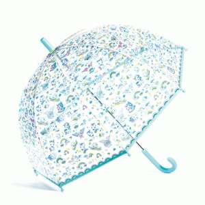 Djeco Unicorn Umbrella, clear umbrella with unicorn print for kids - Children's Umbrella