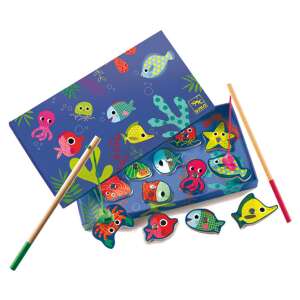 Djeco Magnetic's Fishing Colour, a colorful magnetic fishing game for kids, featuring a variety of fish and sea creatures - Developmental Toy for Preschooler