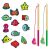Set de pescuit Djeco Coloured Fishing cu bețe de lemn și creaturi marine colorate