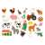 Djeco Farmix Magnetic Farm Puzzle pieces, featuring farm animals, a farmer, a tractor, and other farm objects