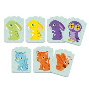 Djeco Little Match Card Game cards featuring animals for toddlers - Card Game