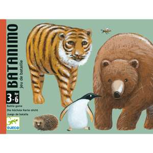 Djeco Batanimo card game box, featuring a tiger, bear, penguin, and hedgehog - Card Game