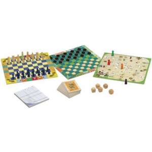 Комплект игри Djeco Classic Box с шах, дама и други игри - Настолна игра и Маса за джаги и аксесоари