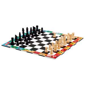 Djeco Chess, Checkers and Chinese Checkers game set, classic board game for kids and adults - Domino, Chess Set