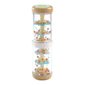 Djeco BabyRaini Rainmaker, a wooden baby rattle with colorful beads and a soothing rain sound - Rattle