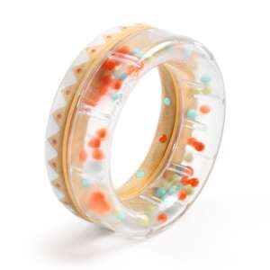 Djeco BabyRing Rain Sound Rattle, a colorful and fun baby toy with a soothing rain sound - Rattle