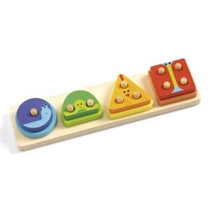 Djeco 1234Basic shape sorting toy with colorful animal shapes - Shape Sorting Toy